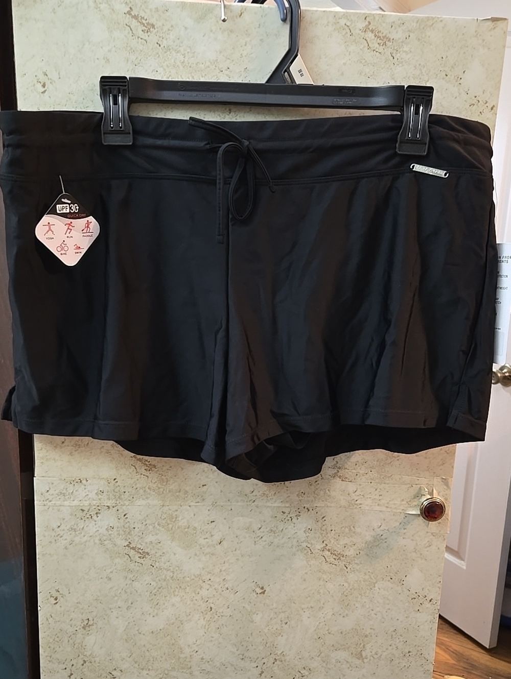 Action Short Black Women's Swim Shorts with Drawstring